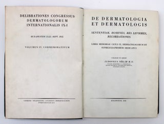 Item #1010 Deliberationes Congressus Dermatologorum Internationalis IX-1, De Dermatologia et...