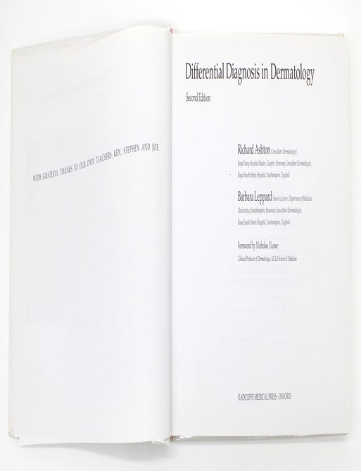 Item #1036 Differential Diagnosis in Dermatology. Richard Ashton.