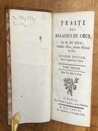 Item #676 Trait&eacute; des Maladies du C&oelig;ur. M. De Senac
