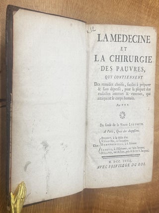 Item #750 La M&eacute;decine et la Chirurgie des Pauvres
