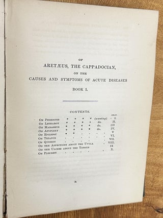 The Extant Works of Aretaeus, The Cappadocian