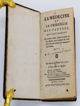 Item #830 La M&eacute;decine et la Chirurgie des Pauvres. Nicolas Alexandre