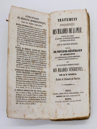 Item #932 Traitement Hom&oelig;opathique des Maladies de la Peau. R&uuml;ckert