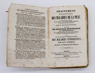 Item #932 Traitement Homœopathique des Maladies de la Peau. Rückert