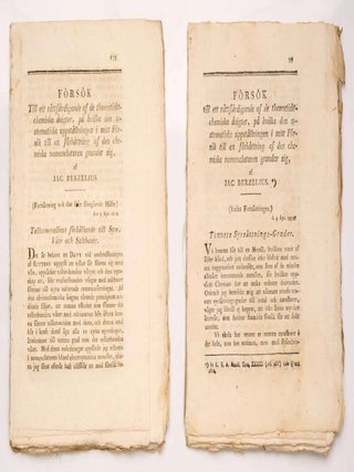 Item #ABE-1745417892621 F&ouml;rs&ouml;k till r&auml;ttf&auml;rdigande af de theoretiskt-chemiska &auml;sigter, p&auml;...