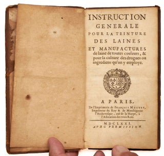 Item #EBS100171 Instruction Generale Pour La Teinture Des Laines et Manufactures de laine de...
