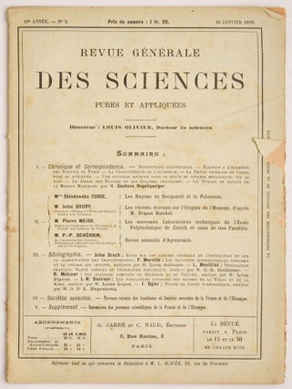 Item #EBS100239 Les Rayons de Becquerel et le Polonium. Marie Sklodowska Curie