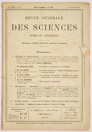 Item #EBS100239 Les Rayons de Becquerel et le Polonium. Marie Sklodowska Curie