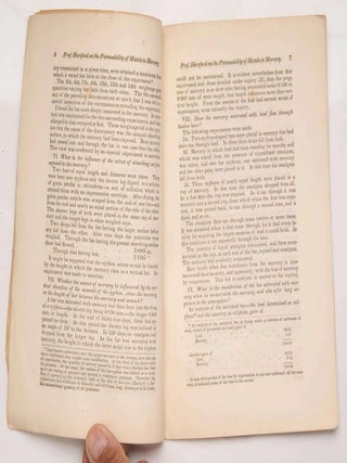 The Permeability of Metals to Mercury . Offprint from the American Journal of Science and Arts, Vol. XIII, No. 39, May 1852, pp 39-52