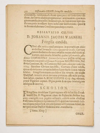 De Modo Exaltationis Metallorum , extracted from Miscellanea Curiosa sive Ephemeridum Medico-Physicarum Germanicarum Academiae Imperialis Leopoldinae Naturae Curiosorum Decuriae II Annus, Octavius, Anni MDCLXXXIX