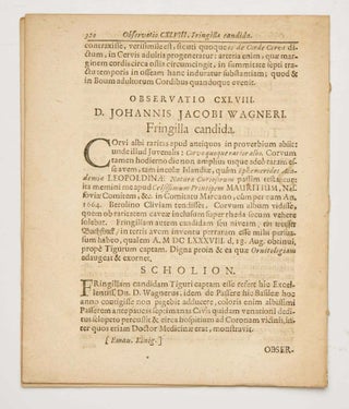 De Modo Exaltationis Metallorum , extracted from Miscellanea Curiosa sive Ephemeridum Medico-Physicarum Germanicarum Academiae Imperialis Leopoldinae Naturae Curiosorum Decuriae II Annus, Octavius, Anni MDCLXXXIX