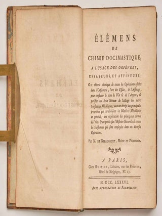 Item #EBS100459 &Eacute;l&eacute;mens de Chimie Docimastique. Pierre de RIBAUCOURT